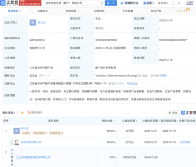 遠(yuǎn)東股份布局新賽道，成立電工器材及電器輔件銷售公司